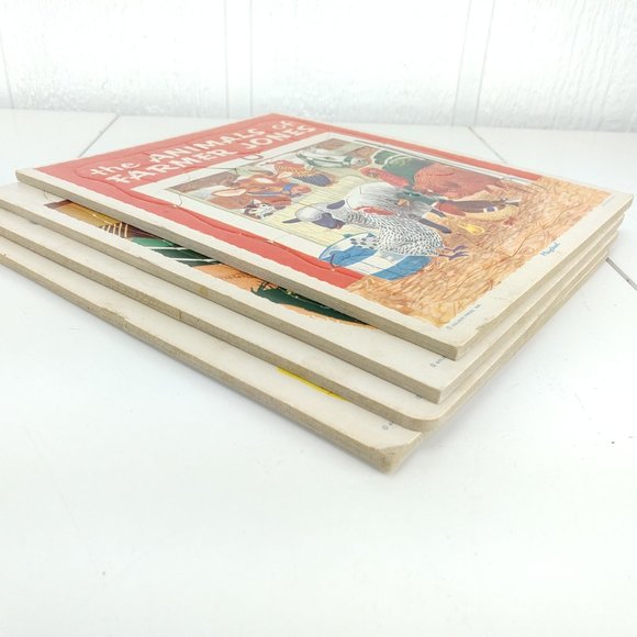 Vintage Golden Press Playskool Farm Puzzles Lot of 4 USA 80-7A 7B 7C 7D Retro - Picture 8 of 9